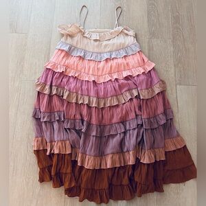 Storia Multicolor Tiered Ruffle Dress